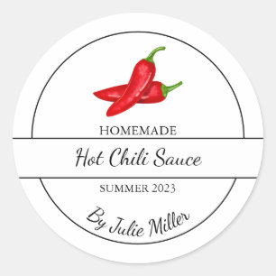 Simple Homemade Hot Chili Sauce Label