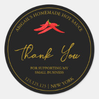 Simple Homemade Hot Chili Sauce Thank You Label