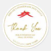 Simple Homemade Hot Chili Sauce Thank You Label