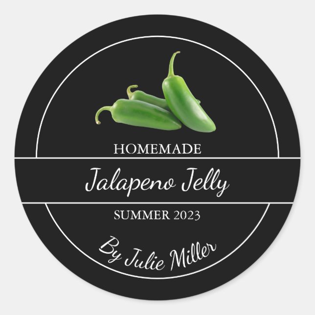 Simple Homemade Jalapeno Jelly Label (Front)
