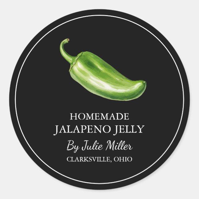 Simple Homemade Jalapeno Jelly Label (Front)