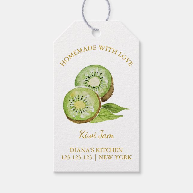 Simple Homemade Kiwi Jam Hang Tag l White (Front)