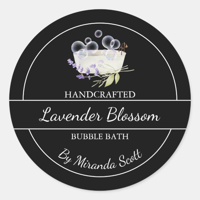 Simple Homemade Lavender Bubble Bath Label (Front)