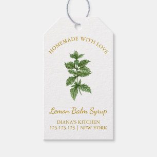 Simple Homemade Lemon Balm Syrup Hang Tag l White