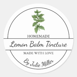 Simple Homemade Lemon Balm Tincture Label