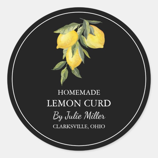 Simple Homemade Lemon Curd Label (Front)