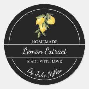 Simple Homemade Lemon Extract Label