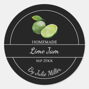 Simple Homemade Lime Jam Label Black