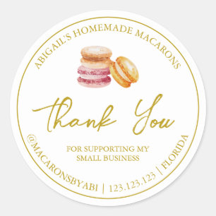 Simple Homemade Macaron Thank You Label