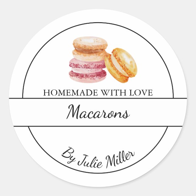 Simple Homemade Macarons Label (Front)