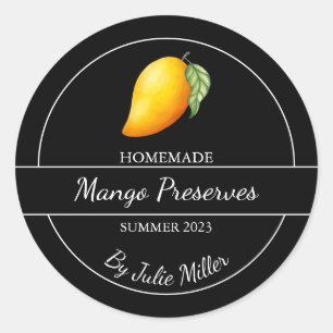 Simple Homemade Mango Preserves Label Black