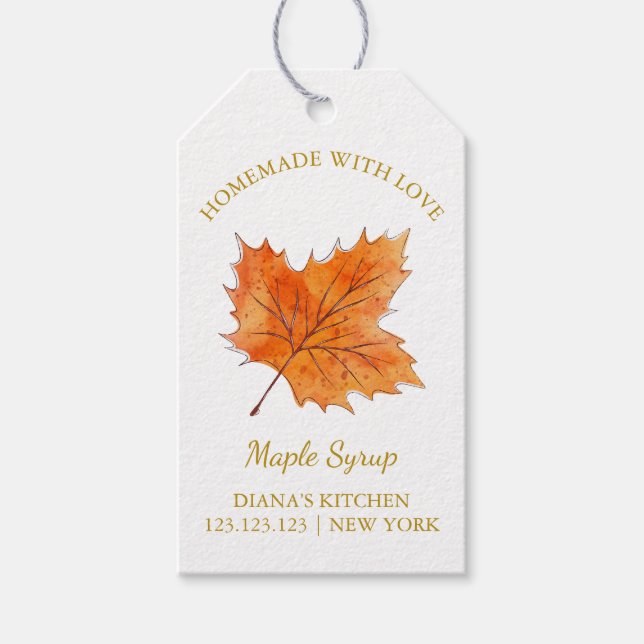 Simple Homemade Maple Syrup Hang Tag l White  (Front)