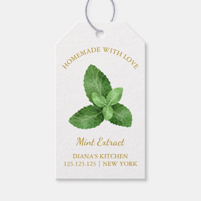 Simple Homemade Mint Extract Hang Tag l White (Front)