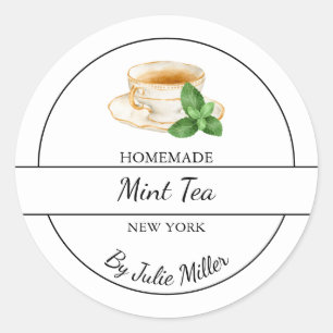 Simple Homemade Mint Tea Label