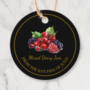 Simple Homemade Mixed Berry Jam Hang Tag   Black