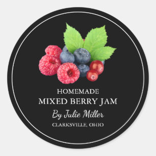 Simple Homemade Mixed Berry Jam Label