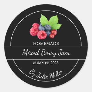 Simple Homemade Mixed Berry Jam Label