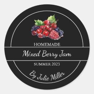 Simple Homemade Mixed Berry Jam Label