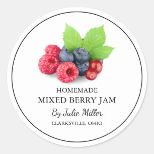 Simple Homemade Mixed Berry Jam Label