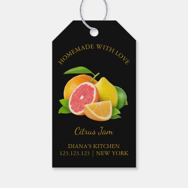 Simple Homemade Mixed Citrus Jam Hang Tag (Front)