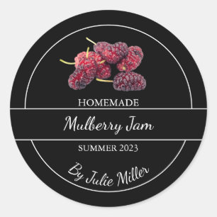 Simple Homemade Mulberry Jam Label