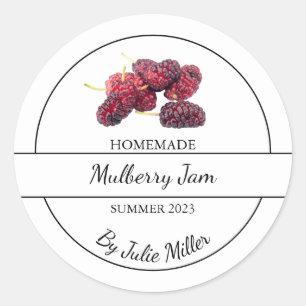 Simple Homemade Mulberry Jam Label