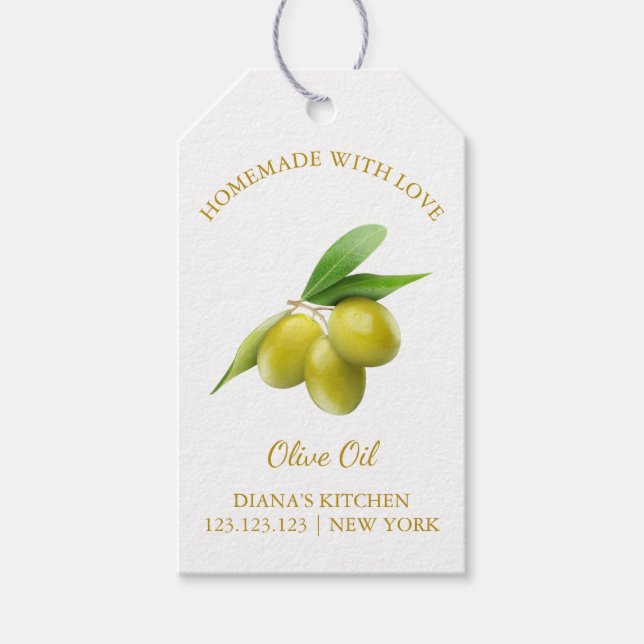 Simple Homemade Olive Oil Hang Tag l White (Front)