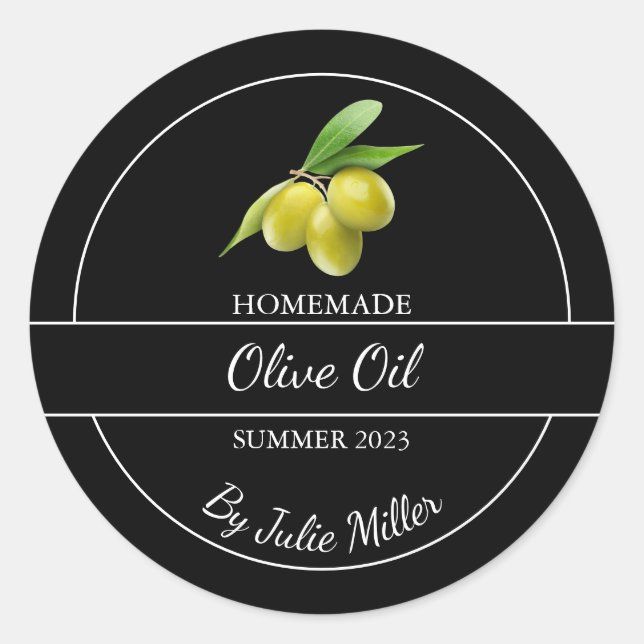 Simple Homemade Olive Oil Label (Front)