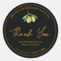 Simple Homemade Olive Oil Thank You Label