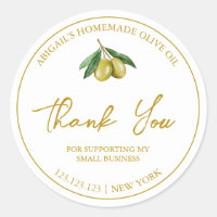 Simple Homemade Olive Oil Thank You Label