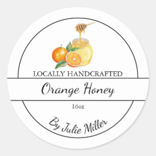 Simple Homemade Orange infused Honey Label