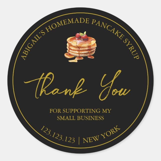 Simple Homemade Pancake Syrup Thank You Label (Front)