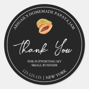 Simple Homemade Papaya Jam Thank You Label