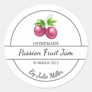 Simple Homemade Passion Fruit Jam Label