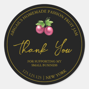 Simple Homemade Passion Fruit Jam Thank You Label