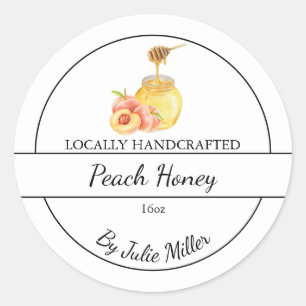 Simple Homemade Peach infused Honey Label