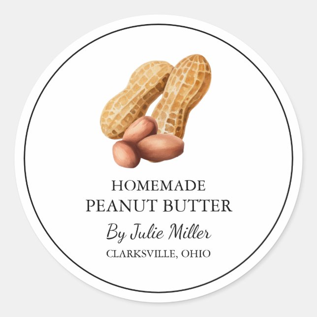 Simple Homemade Peanut Butter Label (Front)