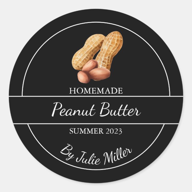 Simple Homemade Peanut Butter Label (Front)