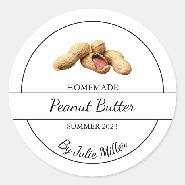 Simple Homemade Peanut Butter Label (Front)