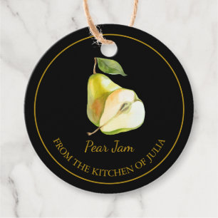 Simple Homemade Pear Jam Hang Tag l Black
