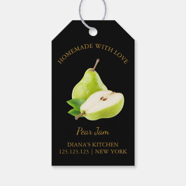 Simple Homemade Pear Jam Hang Tag l Black (Front)