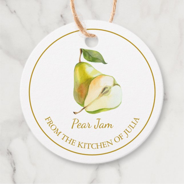 Simple Homemade Pear Jam Hang Tag l White (Front)