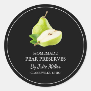 Simple Homemade Pear Preserves Label