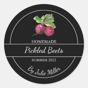 Simple Homemade Pickled Beets Label Black