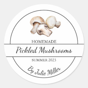 Simple Homemade Pickled Mushrooms Label