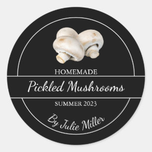 Simple Homemade Pickled Mushrooms Label