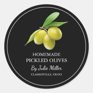 Simple Homemade Pickled Olive Label