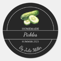 Simple Homemade Pickles Label Black