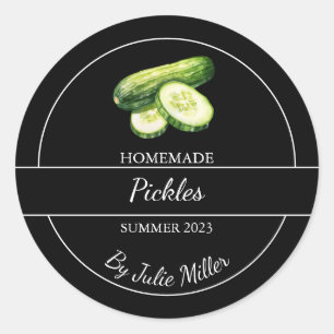 Simple Homemade Pickles Label Black