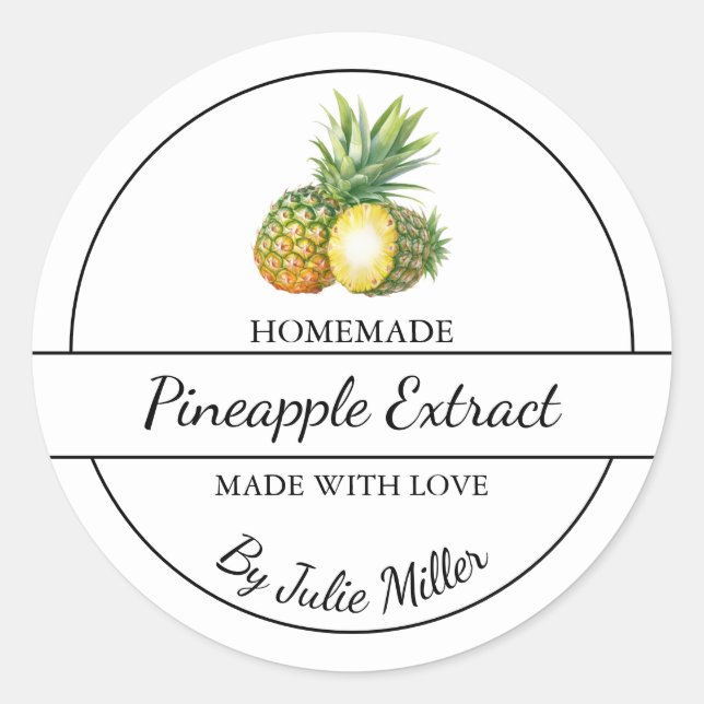 Simple Homemade Pineapple Extract Label (Front)